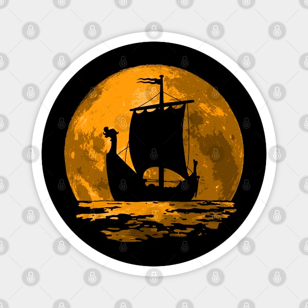 Viking Moon Ship Magnet by nickbeta